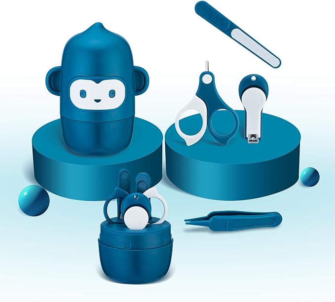 Okitry Baby Nail Clippers Set, Newborn Nail Clipper, Baby Care Set, Baby Nail Clipper, Baby Nail Files, Baby Scissors, Baby Tweezers, Nail Care, For 0 Months and Up, Baby Supplies, Blue - BeesActive Australia