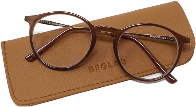 [Bigrad] Stylish reading glasses with case BE1020 3 colors Trendy colors and Boston shape are fashionable The light color of the case is cute -  Australia