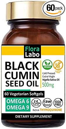 Black Cumin Seed Oil 500mg 60 tablets for about 30 days | Flora Labo German-made, biodynamic farming, cold-pressed, extra virgin oil BLACK CUMIN SEED OIL SOFTGELS SUPPLEMENT - BeesActive Australia