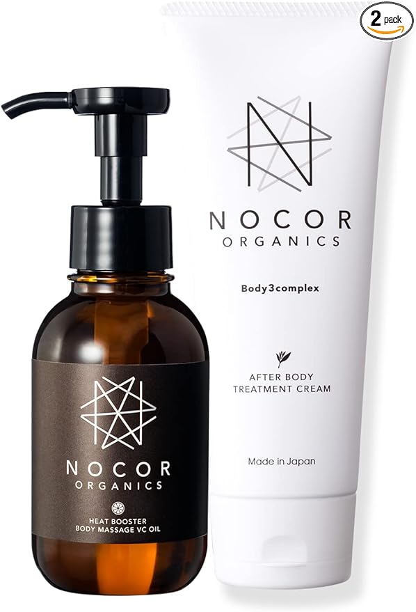 NOCOR After Body Treatment Cream 5.3 oz (150 g) & Heat Booster, Body Massage, VC Oil, 3.4 fl oz (100 ml) (1 Cream + 1 Oil) [Pregnancy/Growth Cream, Postpartum Care, Present] - BeesActive Australia