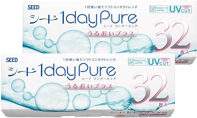 1 Day Pure Moisture Plus 32 pieces 2 boxes SEED [BC] 8.8 Daily disposable contact lenses ([PWR] -4.25) - BeesActive Australia