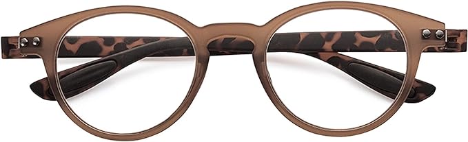 5352-15 Boston Colorfulook Reading Glasses, Blue Light Reduction, Portable, Lightweight, Stylish, Brown, Demi Degree + 1.50 (Colorful, Lightweight, Shape Memory Frame) - BeesActive Australia