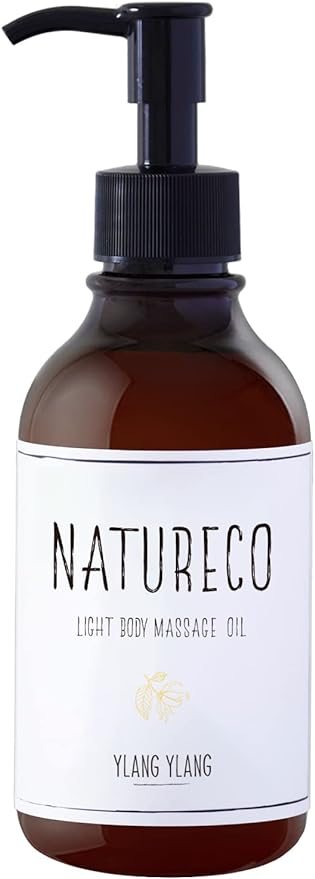 NATURECO Massage Oil, 6.8 fl oz (200 ml), Ylang-Ylang, Body Oil, Massage, Organic, Whole Body, Moisturizing, Care, Dry Skin, Aroma, Water Soluble, Made in Japan, Large Capacity - BeesActive Australia