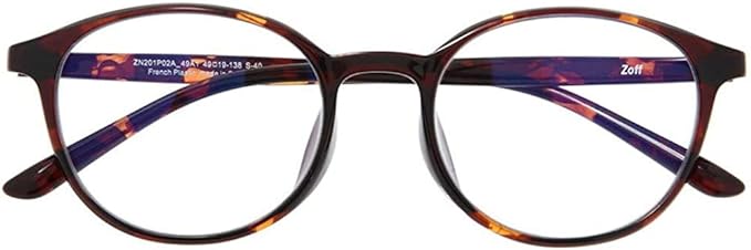 Zoff Boston Shaped PC Glasses, PC Regular Type (Blue Light Cut Rate Approx. 35%) PC, Transparent Lenses, PC Glasses, PC Glasses, PC Glasses, Men's, Women's, Stylish [49 □ 19-138] - BeesActive Australia