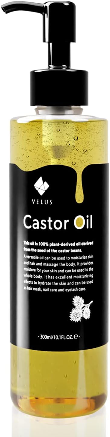 VELUS Castor Oil, 10.1 fl oz (300 ml), Castor Oil, Base Oil, Hexane Free, Natural 100% Additive-Free, Domestic Refined - BeesActive Australia
