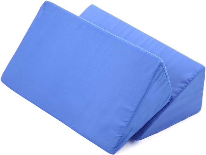 Taiei Goods Triangular Cushion, Nursing Mat, Support, Nursing Assistance, Mattress, Cushion, Supplies, Foot, Waist, Arms, Pillow, Gymnastics, Stretching (Blue) (2 Pack) - BeesActive Australia