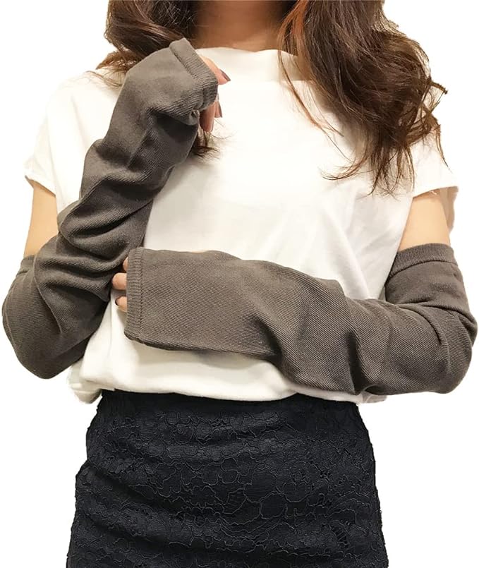 Meika Online Smooth Arm Cover, Made in Japan, Cotton x Linen, UV Protection, Cool Touch, Women's, UV Protection, Cool Touch, Long - BeesActive Australia