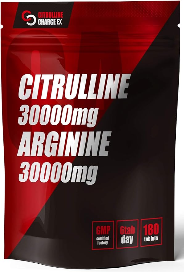 Citrulline Charge EX Arginine 30000mg Citrulline 30000mg Zinc Maca Supplement 180 tablets 30 days supply - BeesActive Australia