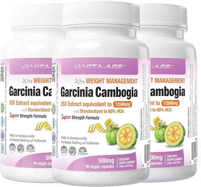 VITA-AGE [3 pieces] Garcinia Cambogia 25X Extract Garcinia Cambogia 12500mg, slim body (1 capsule/90 tablets 2-3 times a day) - BeesActive Australia