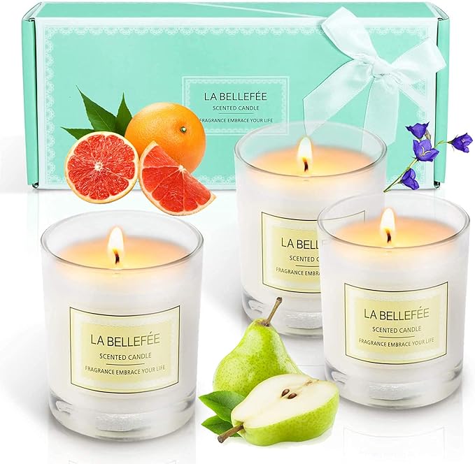 SCENTORINI Aroma Candles, Fruit Scented Candles, Thin Scented Bath Candles, Gift Set, Fashionable, Popular, Fruit Scented Candles with Lids, Candles, Cup Candles, Plant Wax Candles, Birthday Gifts, - BeesActive Australia