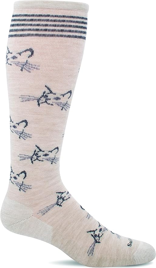 Sockwell Feline Fancy Women's Compression, Swelling, Quick Drying, Sweat Absorbent, Odor Resistant, Warm, Wool Material, Cold Protection, Self-Care, Merino Wool Socks, High Socks - BeesActive Australia