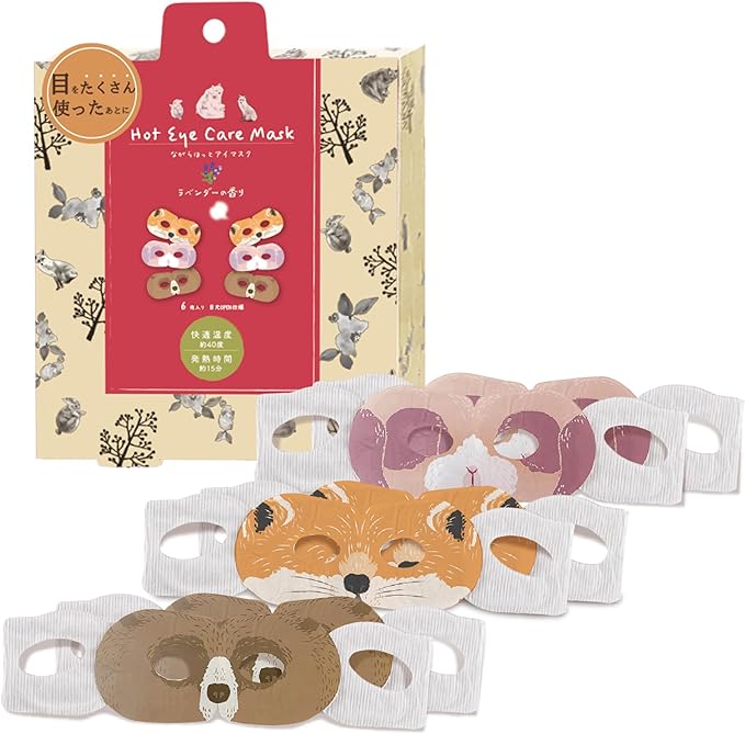 Honyarado RLK38462 Nagaya Warm Eye Mask, Assorted D, Set of 6, Pull On -  Australia