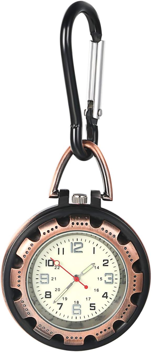 JEWELRYWE Nurse Watch, Luminous Dial, Watch Key Chain, Nasukan, Simple, Backpack, Bag, Pocket, School Bag, Pocket Watch, red -  Australia