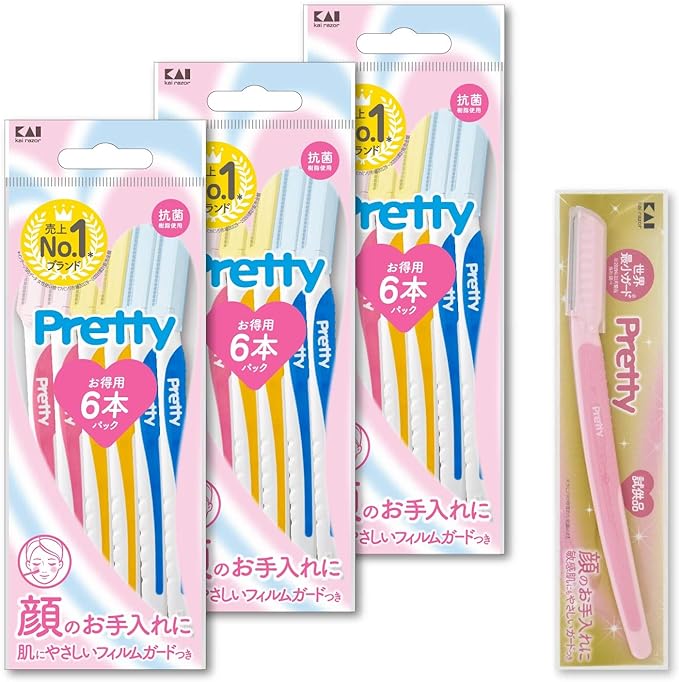[Exclusive] Kai Pretty Face Threading Razor for Sensitive Skin (18 + 1 Bonus Piece), Female Razor, Facial Bristles, Eyebrows, Unwanted Hair Treatment Set, 1 Set, 18 Pieces (x1) -  Australia