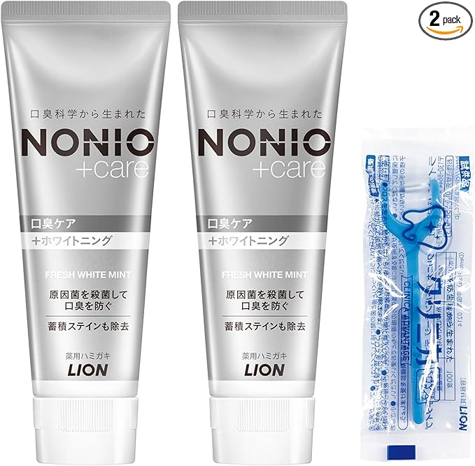 NONIO Plus Toothpaste Set, Whitening, Quasi-drug, High Fluoride 1,450 ppm), 4.6 oz (130 g) × 2 pieces + Y-shaped Floss included - BeesActive Australia