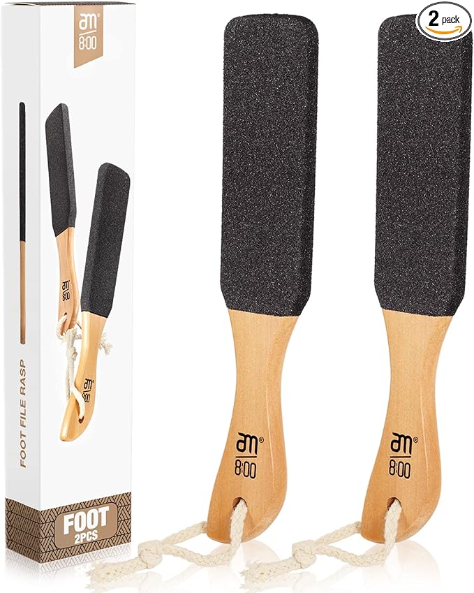 Pumice Foot Rasp 2 Pack Dead Skin Remover with Wooden Handle Pedicure Foot Scrubber Exfoliating Dry Rough Corn Husk Scraper -  Australia