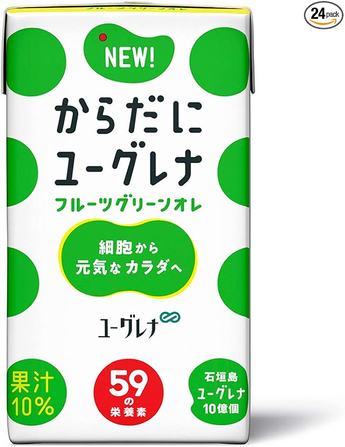 Euglena Body Euglena Fruit Green Lait 4.2 fl oz (125 ml) x 24 Packs - BeesActive Australia