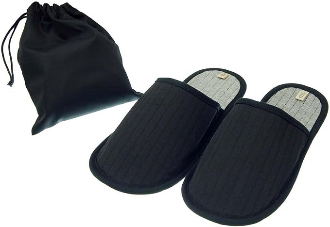 006023 Nippon Slippers, Slippers, Portable, Easy Slippers, Packable, 10.4 - 11.0 inches (26.5 - 28 cm), Black, Compact Storage, Washable, Lightweight - BeesActive Australia