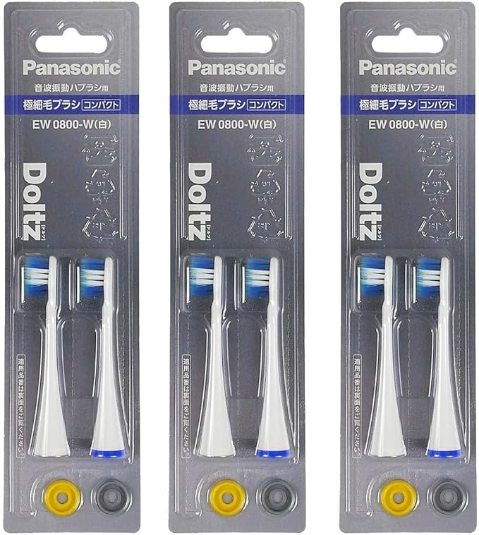 Panasonic EW0800-W Replacement Brush, Doltz Extra Fine Bristle Brush, Compact, 2-piece Set, Set of 3 (Total of 6) -  Australia