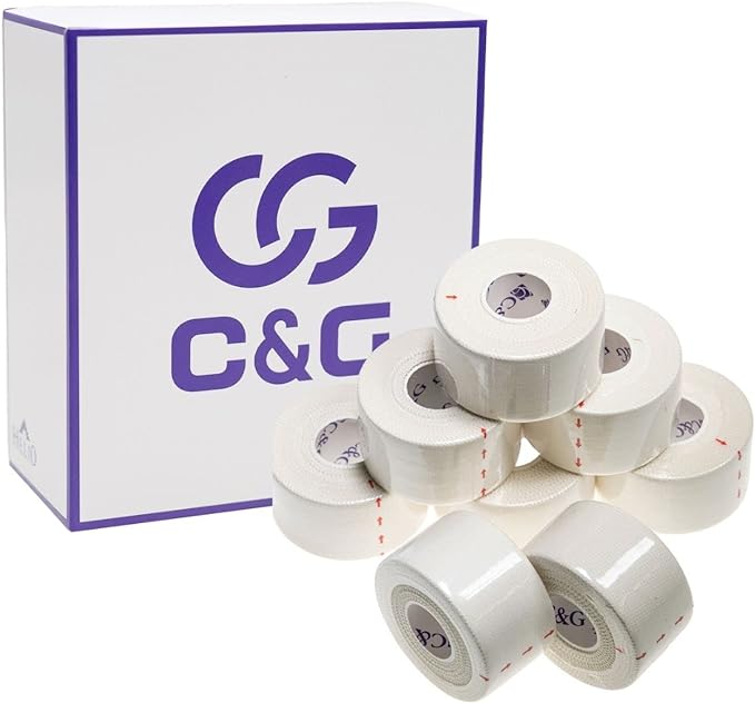 Helio C&G CG38WT-8 White Tape, 1.5 inches (38 mm) x 47.3 ft (12 m), 8 Rolls, Non-Stretchable, Fixing Tape - BeesActive Australia