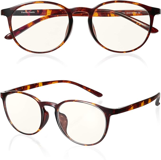 ROTAKUMA Blue Light Reduction Glasses, PC Glasses, For Computers, JIS Standard, Ultra Lightweight, 0.5 oz (14 g), Boston Shape, Stylish, UV Protection, Men's, Women's, Unisex, No Prescription, Date Glasses, Brown Demi - BeesActive Australia
