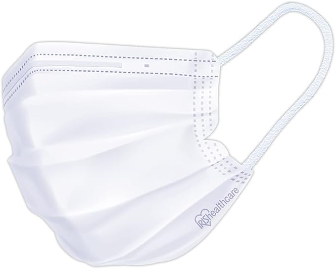 Smart Basic Iris Ohyama Mask Non-woven Pleated Mask, 120 Pieces, Regular Size, Width 6.5 inches (16.5 cm), Ear Painless, White, White - BeesActive Australia
