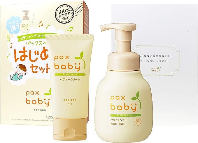 Pax Baby First Set Full Body Shampoo 10.1 fl oz (300 ml) + Body Cream, 1.8 oz (50 g) - BeesActive Australia