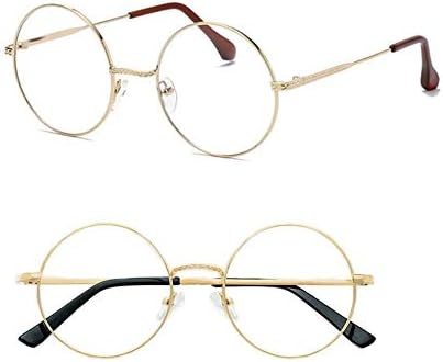 314 Glasses, Gold Gold, PD 62 Prescriptions, Round Glasses, Circle, Classic, Ultra Lightweight, Stylish Design, Metal, Round Frame, 3 Colors, Unisex, Denim Glasses Case Included - BeesActive Australia
