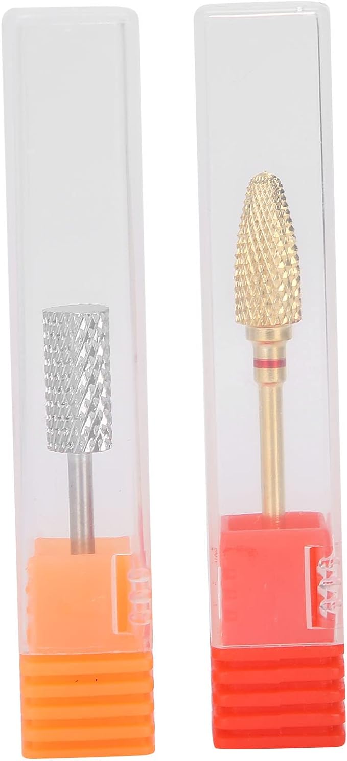 Manicure Drill Bit, 2 Pieces 2.35mm Nail Lathe Stainless Steel Foot Nail Drill Bit, Shank Diameter Nail Drill Bit, Grinding Head for Manicure Nail Art Electric Nail Drill - BeesActive Australia