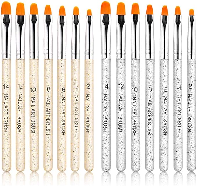 YFFSFDC 14pcs Round Brush Nail Art Brush Nail Brush Gel Brush Nail Supplies for French Nail Gel Nail Nail Acrylic - BeesActive Australia