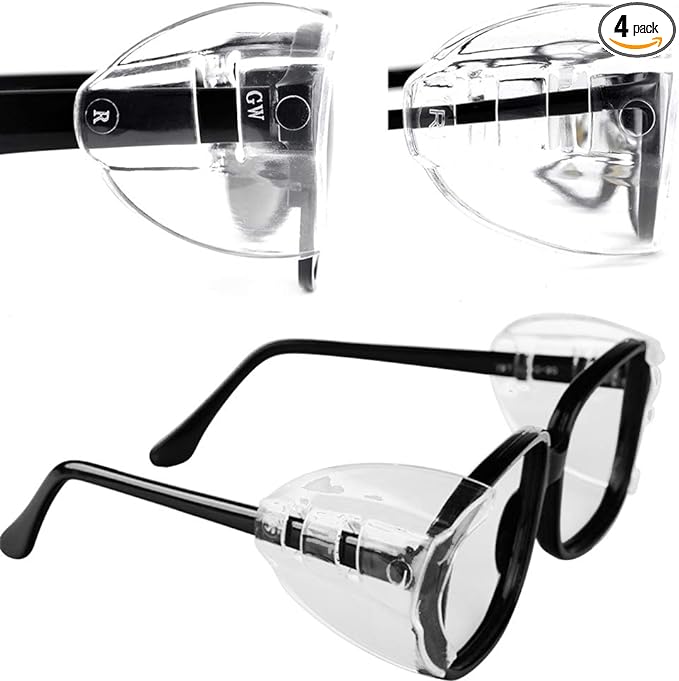 Wimily [4 Packs] Pollen Symptoms Glasses, Large, Small, Dustproof, Pollen Protection, Metal Frame Protective Glasses Side Shields - BeesActive Australia