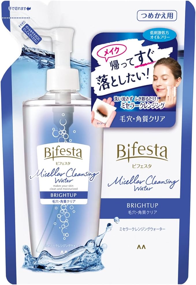 Bifesta Micellar Cleansing Water, Bright-Up, Refill, Wiping Type, Pores & Exfoliation, Clear from Lotion, Oil-free, Fragrance-free, 12.2 fl oz (360 ml) (x1) -  Australia