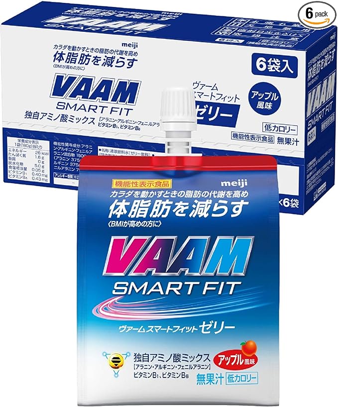VAAM Smart Fit Jelly Apple Flavor 180g x 6 pieces Meiji - BeesActive Australia