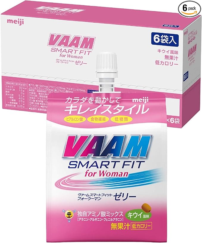 VAAM Meiji VAAM Smart Fit for Woman Jelly, Kiwi Flavor, 6.3 oz (180 g) x 6 Packs - BeesActive Australia