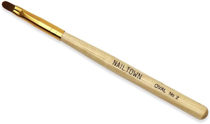 iro gel Nail Tool NAILTOWN Gel Brush with Cap Gel Brush Oval Flat Resin Manicure Self Nail Gel Brush Nylon Nail Brush [Oval No.2] -  Australia