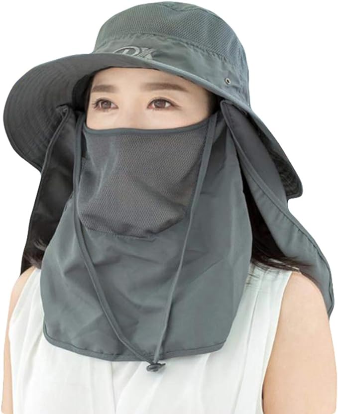 LQINGBZ Gardening Hat, Women's, Men's, Wide Brim, 4-Way Usage, UV Protection, Sun Visor, Stylish Hat, Face Cover, Foldable, Easy to Use, Convenient, Sun Protection, Agricultural Work, Heatstroke Protection -  Australia