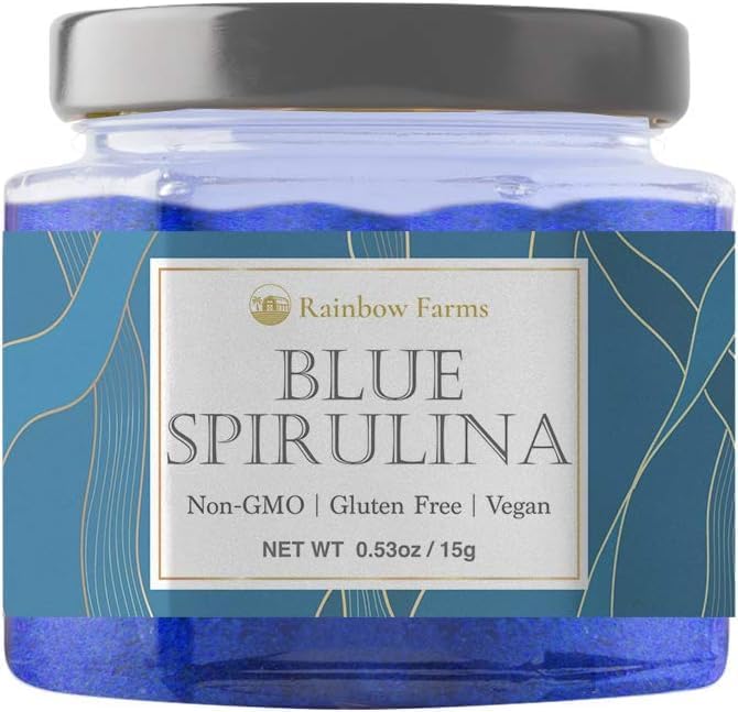 Blue Spirulina NON-GMO, Gluten Free, Vegan 0.5 oz (15 g), Additive-Free, Unscented, No Coloring, 0.5 oz (15 g) - BeesActive Australia