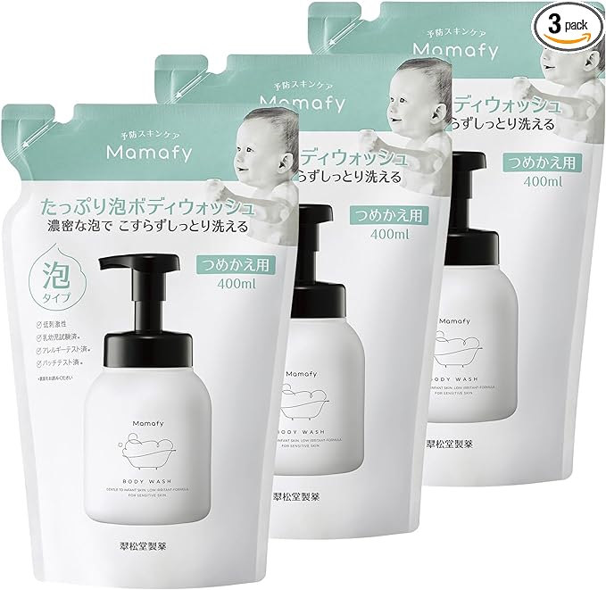 Mamafy (16th Parenting Award Winner) Plenty of Foaming Body Wash, Refill, Set of 3, 13.5 fl oz (400 ml) / Foam Type, Baby Soap, Whole Body, Skin Care, For Babies (No Additives/Fragrance) - BeesActive Australia
