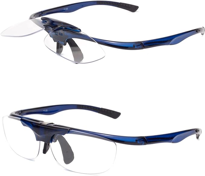 [LianSan] Flip-up Reading Glasses, Portable, with Case, Unisex, Men's, Women's, Stylish, Reading Glasses, Bifocals, Prescription L3806, Blue, +250 -  Australia