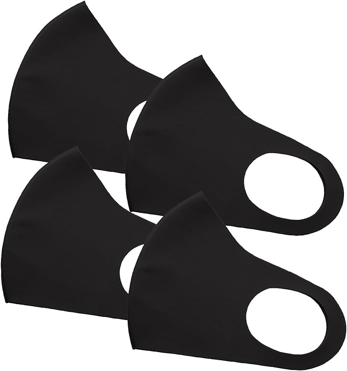 Eraser Cooling Mask, Cooling, For Summer, Washable, Color, Complexion, Set of 4, 3D Construction, UV Protection, Easy to Breathe, Reusable, Black, Size M -  Australia
