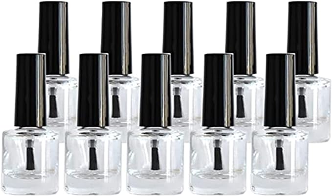 NAGOMIAROMA Natural Shop Nail Polish Bottle Enamel Bottle Glass with Brush 0.2 fl oz (7 ml) Set of 10 Storage Storage Containers Divided Refill Handmade Cosmetics - BeesActive Australia