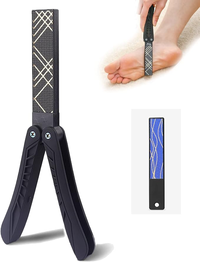 Pumice Stone Foot File, Heel Exfoliator, Nail File - Eiffel Tower Style 180° Foldable, Anti-wrestling, Durable, Unbreakable, Double-Sided Foot File Exfoliating Foot File, Black -  Australia