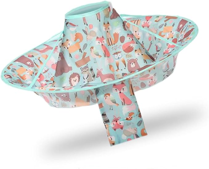 Hair Cape for Haircuts, Cape for Kids, Babies, Haircut Supplies, Comes with a Storage Bag, Splatter-Prevention, Home, Hair Cut, Comfortable, Waterproof, 23.6 inches (60 cm) Diameter, Includes Accessories (Animal World) - BeesActive Australia