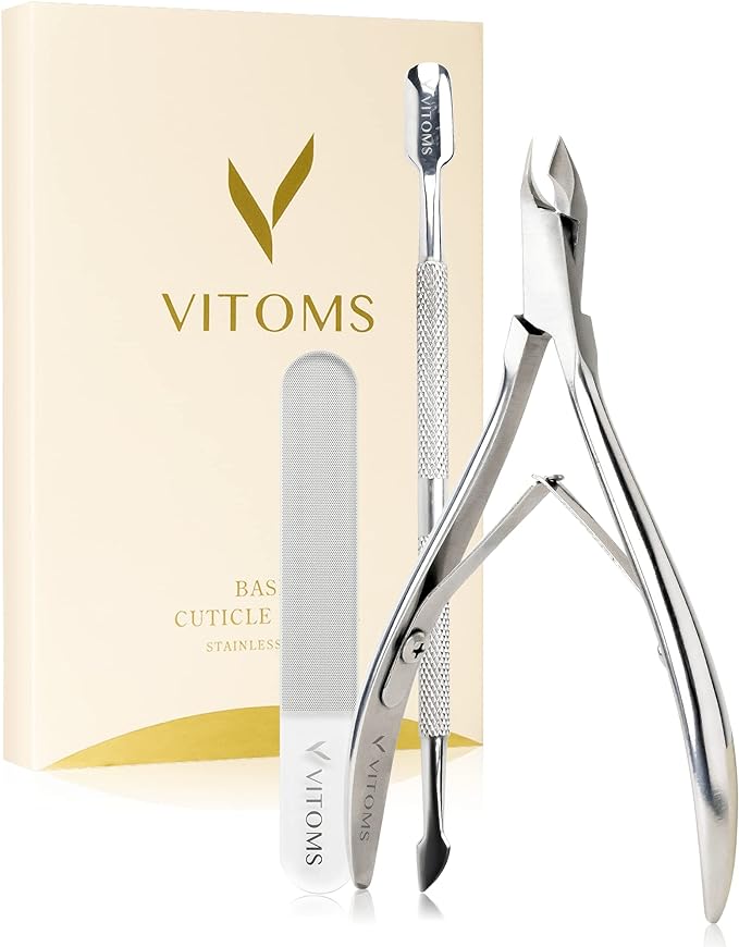 VITOMS Cuticle Nipper, Cuticle Treatment, Nail Nipper, Nail Care, Pusher, Nail Polish Included - BeesActive Australia