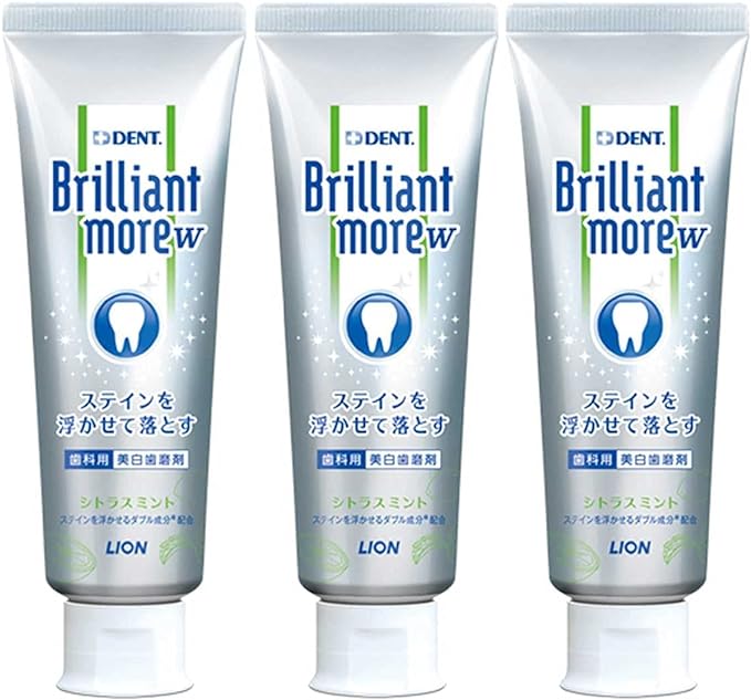 Lion Whitening Brilliantmore Double Citrus Mint 3 Bottles (3.2 oz (90 g) [Brilliant more w] Dental Exclusive -  Australia