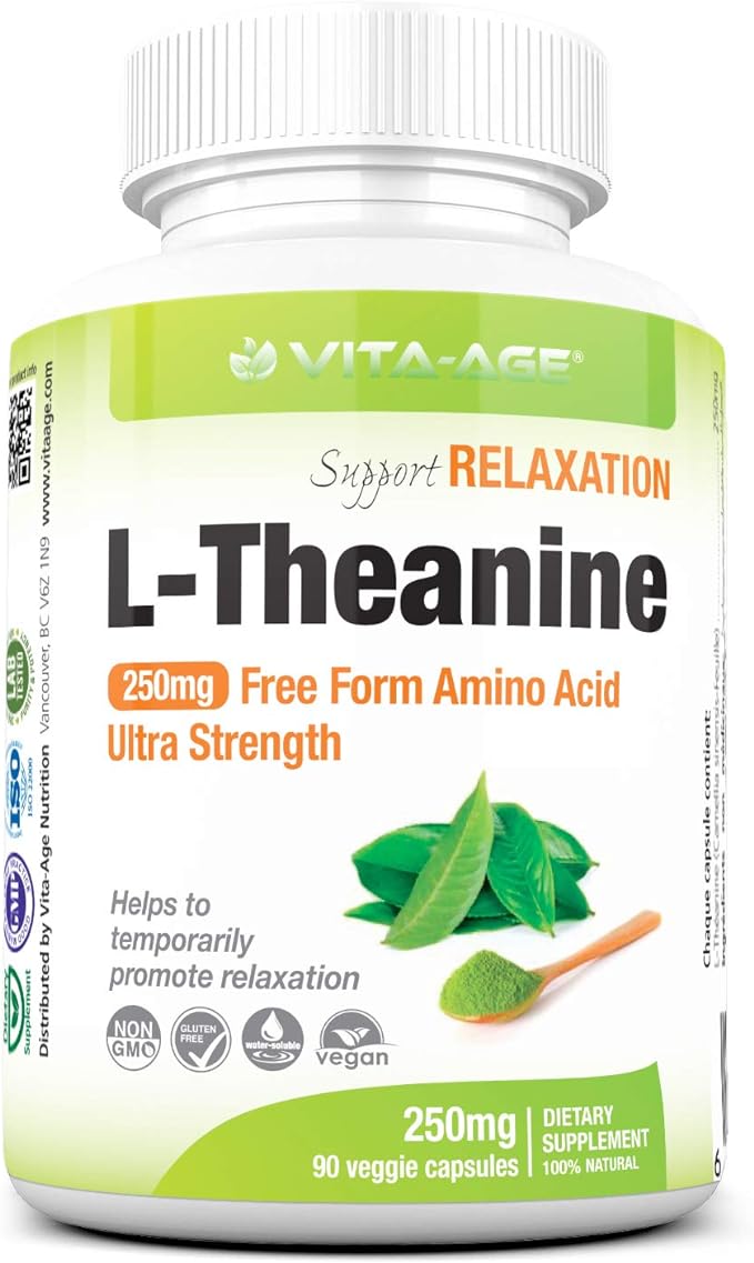VITA-AGE L-Theanine L-theanine super strong 250mg combination 90 days supply (1 tablet/day/90 tablets) - BeesActive Australia