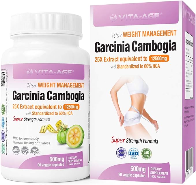 VITA-AGE Garcinia Cambogia 25X Extract Garcinia Cambogia 12500mg, slim body (1 capsule/90 tablets 3 times a day) - BeesActive Australia