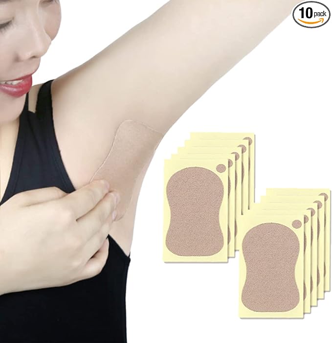 Lasando Sweat Sheet, Underarm Sweat Pad, Underarm Sweat Absorption Pad, Direct Attachment to Armpits, Fragrance, Prevents Faded Stains & Heat Prevention, Skin Color, 10 Pieces, Used for Soles and -  Australia