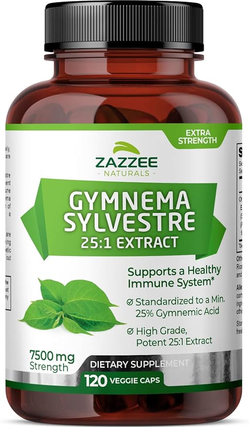 Zazzee Organic Gymnema Sylvestre 25:1 Extract, 7500 mg Strength, 25% Gymnemic Acid, 120 Vegan Capsules, Extra Strength, Non-GMO and All-Natural - BeesActive Australia