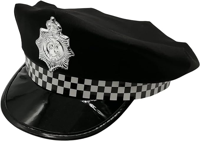 [APOSITV] Police Hat, Women's Police Hat, Cheek Pattern, Black, Police Officer, Women's Police Officer, Cosplay - BeesActive Australia